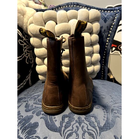 Dr Martens Brown Lace Up Fold Down Red Plaid Size 8/EU 39 - Picture 3 of 6